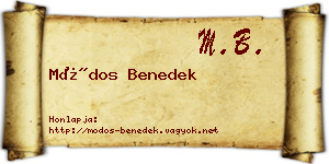 Módos Benedek névjegykártya